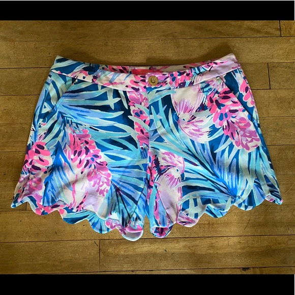 NWT Lilly Pulitzer Buttercup Knit Scallop Shorts 0 - Picture 1 of 4